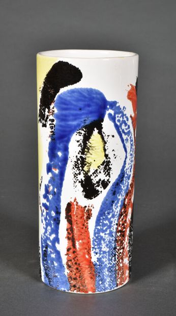 null Jean-Philippe AUBANEL (Né en 1953).

Vase cylindrique, 1989.

Céramique peintre.

Monogrammé...