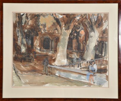 null Françoise RABY ( école contemporaine).

Place aux grands arbres.

Aquarelle...