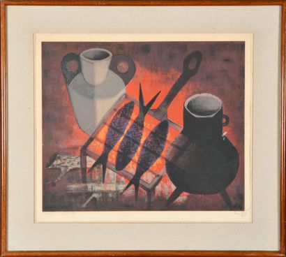 null Louis TOFFOLI (1907-1999).

Poissons sur le grill.

Lithographie en couleur...
