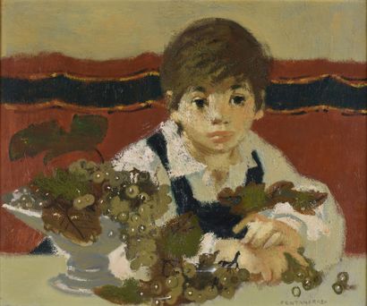 null Lucien FONTANAROSA (1912-1975).

L'enfant aux raisins.

Huile sur toile.

Signé...