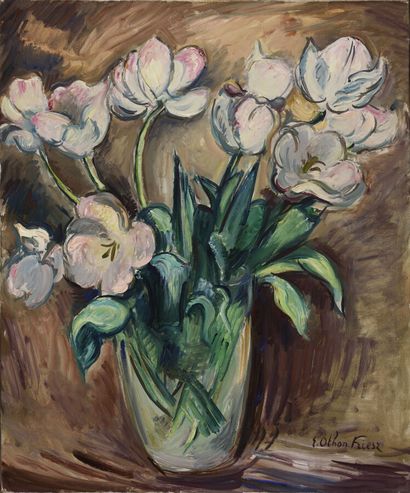 null Emile Othon FRIESZ (1879-1949).

Les tulipes blanches.

Huile sur toile.

Signé...