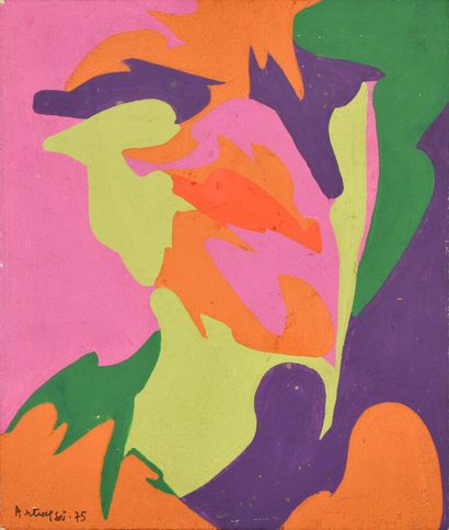  Jean Henri SABY-VIRICEL dit Philippe ARTIAS (1912-2002). 
Portrait, 1975. 
Acrylique...