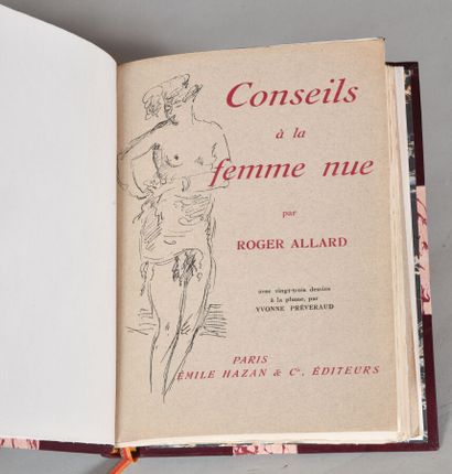 null ALLARD Roger. CONSEILS A LA FEMME NUE. PARIS, HAZAND & Cie, 1930. Un volume,...