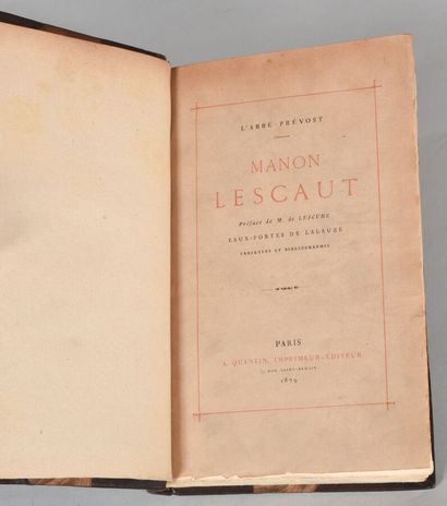 null PRÉVOST The Abbot. MANON LESCAUT. Preface by M. de Lescure. Variants and bibliography....