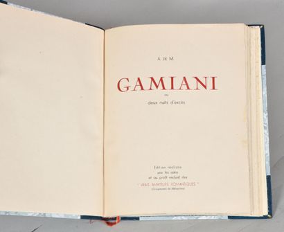 null A. DE M. [ALFRED DE MUSSET]. GAMIANI or two nights of excess. PUBLISHED BY THE...