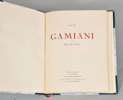 null A. DE M. [ALFRED DE MUSSET]. GAMIANI ou deux nuits d'excès. ÉDITION RÉALISÉE...