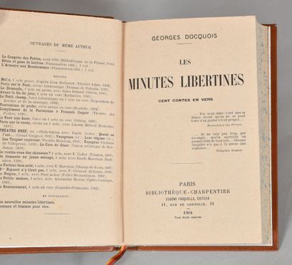 null DOCQUOIS Georges. THE MINUTES LIBERTINES. One hundred tales in verse. PARIS,...