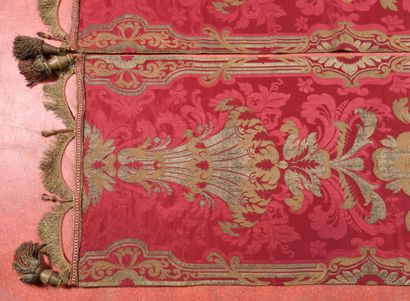 null Ensemble de quatre panneaux de tenture en brocart, Italie, milieu du XIXe siècle,...