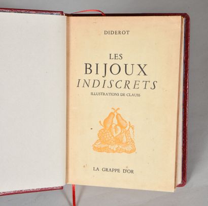 null DIDEROT. LES BIJOUX INDISCRETS. PARIS, AUX ÉDITIONS COLBERT, 1947. One volume,...