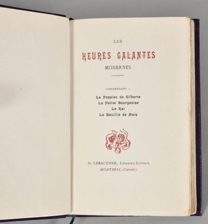 null [ANONYMOUS]. THE MODERN GALANT HOURS. Including: The passion of Gilberte. The...
