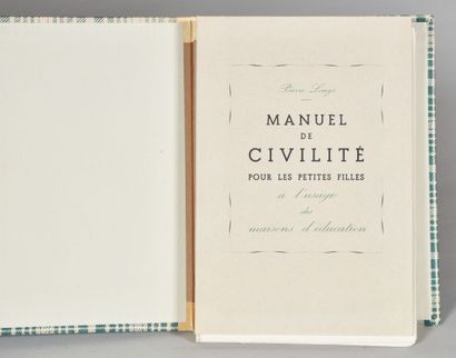 null LOUS Pierre. MANUAL OF CIVILITY FOR LITTLE GIRLS. For the use of educational...