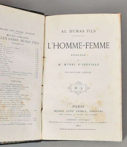 null DUMAS FILS. THE MAN - WOMAN. Answer to Mr. Henri d'Ideville. PARIS, MICHEL LÉVY...