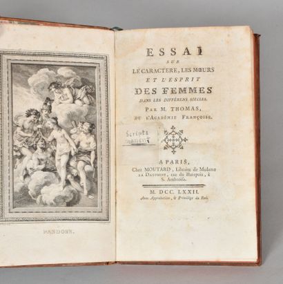 null THOMAS of the French Academy. ESSAY ON THE CHARACTER, MANNERS AND SPIRIT OF...