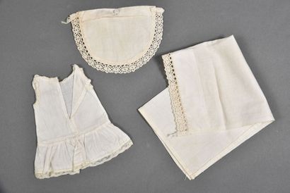 Lingerie: 1 white jumpsuit small lace braid...