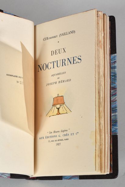 null CURNONSKY (SAILLAND). DEUX NOCTURNES. PARIS, ÉDITIONS CRÈS & Cie, 1927. Un volume,...