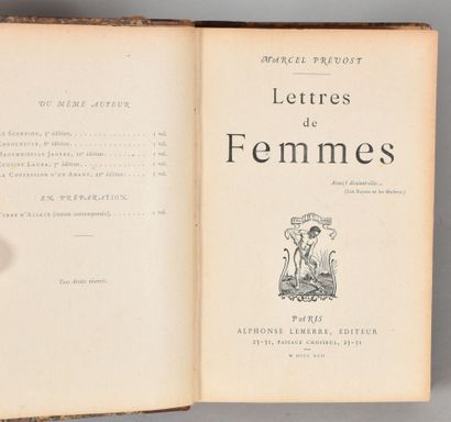 null PRÉVOST Marcel. LETTERS OF WOMEN. PARIS, LEMERRE, 1892. One volume, in-12, half-bound...