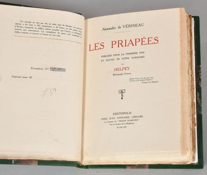 null VÉRINEAU Alexandre de. LES PRIAPÉES. Published for the first time and followed...
