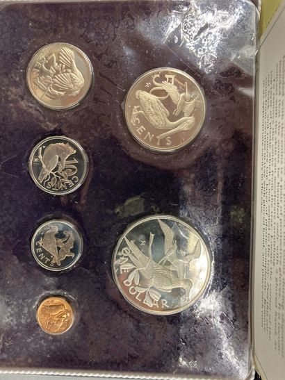  Petites monnaies modernes et une série en coffret des Iles Vierges. 
TTB à FDC