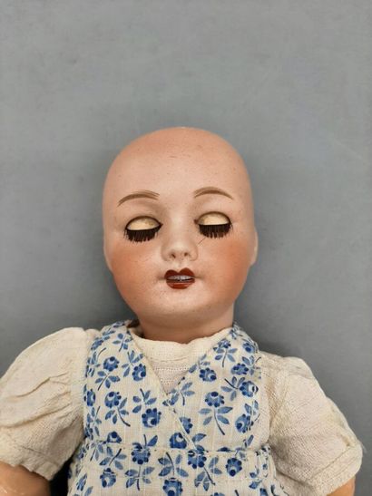 null Bleuette " UNIS FRANCE 301 1 1/4 " bisque head, blue glass eyes with lashes,...