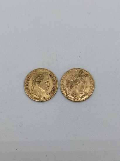Deux PIECES de 10 francs or 1862-1899.



LOT...