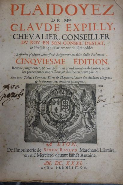 null EXPILLY (Claude). PLAIDOYEZ DE MR. CAUDE EXPILLY, CHEVALIER, CONSEILLER DU ROY...