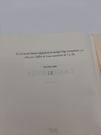 null Lot de livres comprenant :



GROSJEAN Jean, Cantilènes. Paris, Gallimard, N.R.F.,...