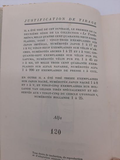 null MONTHERLANT Henry de, Les Lépreuses. Paris, Grasset, Le Trentenaire, 1939. Edition...