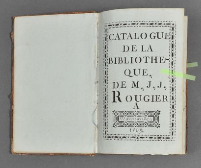 null CATALOGUE DE BIBLIOTHÈQUE. Manuscrit de 144 pp. (+ 36 pp. de table) sur papier...