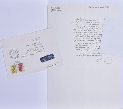 null Claude SIMON (1913-2005), prix Nobel de littérature.

Lettre autographe signée...