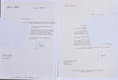 null Jacques CHIRAC. 2 lettres dactylographiées signées. 2 pp. in-4. Paris, 3 et...