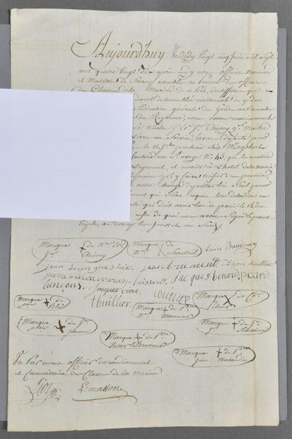 null SEINE-MARITIME. Pièce signée par 21 matelots. 1 p. grand in-folio. Fécamp, 25...