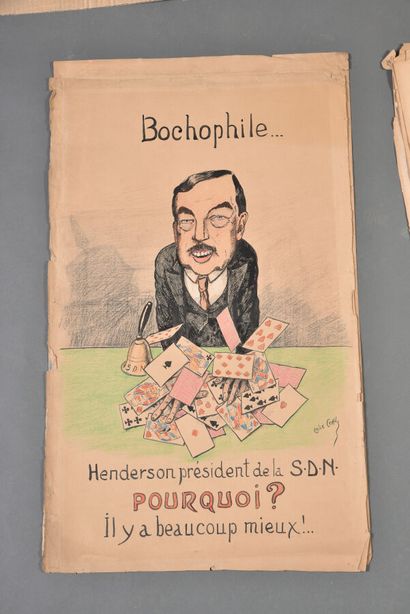 null Émile COHL (1857-1938).

Ensemble de six dessins :

-Un bon plat de macaroni...