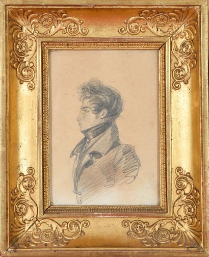  ECOLE FRANCAISE ROMANTIQUE 
Premier Tiers du XIXème siècle. 
Portrait de profil...