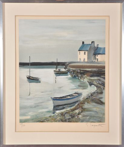 null Georges LAPORTE (1926-2000).

Les barques en Bretagne.

Lithographie en couleur...