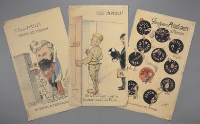 null Émile COHL (1857-1938).

Ensemble de six dessins :

-C'est un peu ça !

Crayon...