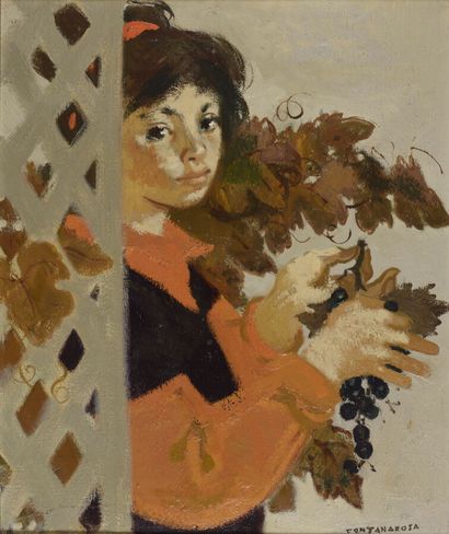 null Lucien FONTANAROSA (1912-1975).

Jeune fille aux pampres de vigne.

Huile sur...