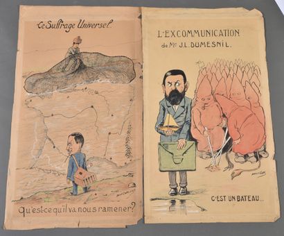 null Émile COHL (1857-1938).

Ensemble de deux dessins :

-C'est un bateau

Crayon...