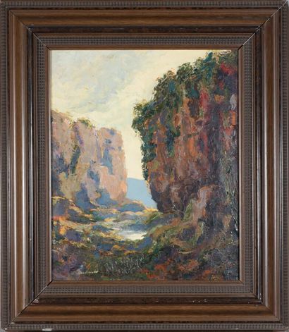 Eugène Brouillard (1870-1950). 
Les rochers,...