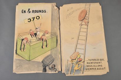 null Émile COHL (1857-1938).

Ensemble de deux dessins :

-Air irrespirable.

Crayon...