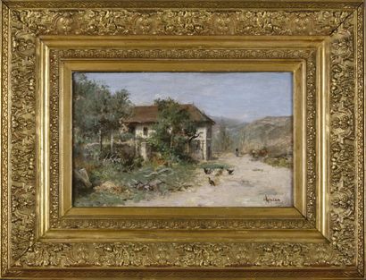 null Adolphe APPIAN (1818-1898).

At Cervérieux (Ain), 1896.

Oil on canvas.

Signed...