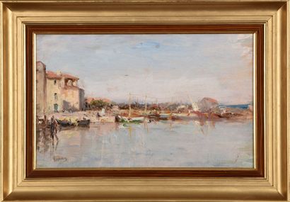 null Adolphe APPIAN (1818-1898).

Les Martigues, bateaux au port.

Huile sur toile.

Signé...