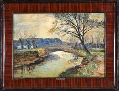null Joseph TREVOUX (1831-1909).

River in winter.

Oil on canvas.

Signed lower...