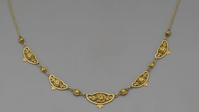 Necklace in 18K (750/oo) yellow gold, the...