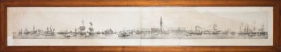  PIVIDOR Giovanni (d'après) 
Vue panoramique de Venise 
Lithographie sur papier 
A...