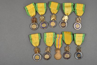  France. Military Medal, 4°/5° Republic, variants, set of 10.