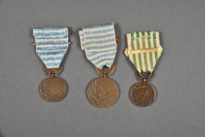 null France. Médailles Syrie Cilicie Levant, Dardanelles, lot de 3.