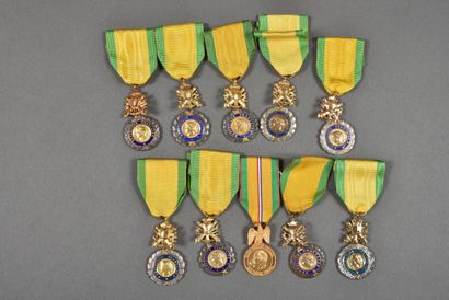  France. Médaille Militaire, 4°/5° République, variantes, lot de 10.