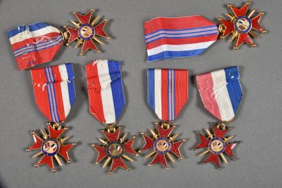 null France. Franco-British cross, variants, set of 6.