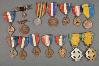 null France. Médailles d'Anciens Combattants diverses, lot de 15.