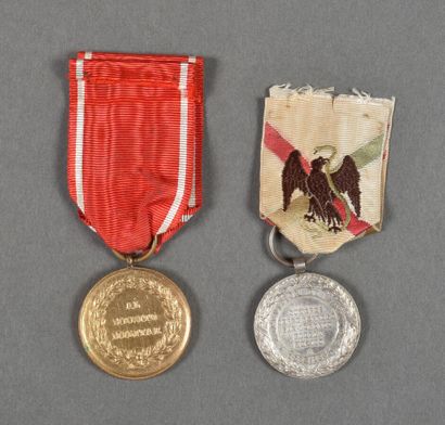 null France. Medal of Mexico 1862, signed Barre, and a copy of the Mexican Military...